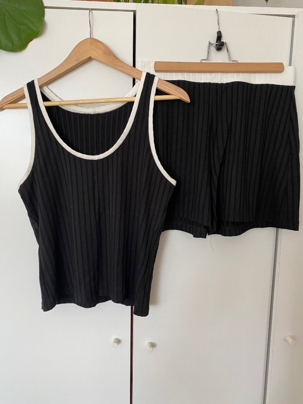 Black and White Tank Top and Short From Mimz Size Medium Bundle